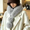 Novo estilo de inverno cachecol felpudo aconchegante e relaxado para mulheres, aquecedor de pescoço de pele sintética quente, versão coreana cachecol de pescoço de pelúcia versátil