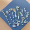 Accesorios para Uñas con Colgante de Perla y Circonita de Lujo Ligero, Decoraciones para Uñas Súper Brillantes de Estrella, Lazo y Borla de Celebridad de Internet
