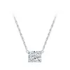 Colar Feminino de Prata de Lei S925 Luxo Leve Corte Flor de Gelo Cubo de Açúcar, Corrente de Clavícula Geométrica Fashion Versátil com Diamante Brilhante