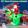 Papá Noel Inflable Transfronterizo Montando un Dinosaurio Caja de Regalo Brillante Navideña Modelo Inflable Accesorios de Decoración para Eventos de Fiesta al Aire Libre
