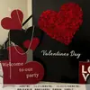 Escena Decorativa de Ambiente de Año Nuevo y Día de San Valentín Tablero Kt Exhibición en Centro Comercial Confesión Romántica Propuesta Fondo de Pared Interior