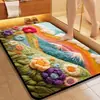 Alfombrilla de Baño con Diseño de Plantas y Flores Transfronterizo, Alfombrilla de Piso de Lodo Diatomeas, Felpudo para Puerta de Entrada, Alfombrilla Absorbente de Agua, Resistente a la Suciedad, Antideslizante para Uso Doméstico