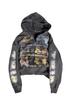 Sudadera con Capucha Americana Moderna Estampada Personalizada Retro Urbana Cremallera Holgada Estilo Hip-Hop para Hombre y Mujer