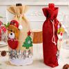 Bolsa de Vinho Tinto para Velhinho Nova Capa para Garrafa de Vinho Cerca Adesivo Design Personalizado Bolso de Tecido Enrolado Decoração de Festa de Natal