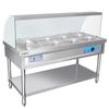 Mesa Calentadora para Comida Rápida de Acero Inoxidable, Piscina Calentadora de Sopa para Cantina Comercial Anti-Secado y Anti-Quemaduras, Mesa Caliente para Servir Platos, Food Truck, Venta Caliente