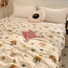 Manta de Vellón de Leche Doble Cara Manta Gruesa para Sofá Manta para Siesta en la Oficina Manta tipo Chal de Vellón de Coral para Dormitorio Persona Individual/Doble