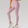 Calça de Yoga de Nove Pontos Transfronteiriça Nova para Mulheres Cruzada de Cintura Alta Levanta Bumbum Modeladora Corporal Cor da Pele Pilates Treinamento Fitness Meia-Calça