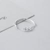 Nalan Prata de Lei S925 Requintado e Simples Estilo Ins Design de Nicho Elegante Anel Corrente Diamante Duplo R03391