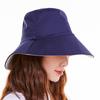 Chapéu de Pescador Simples Dupla Face para Crianças Coreano Versátil Artístico Primavera e Verão Estilo Japonês Chapéu de Sol para Exterior Moderno
