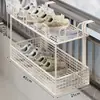 Zapatero de balcón, cesta para secar zapatos, tendedero para barandilla de ventana exterior, gancho de ventana antirrobo, tendedero para zapatos