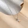 Cadena de Aliento de Bebé Estilo Nuevo Transfronterizo Collar de Acero de Titanio Accesorios Pequeños Cubo de Azúcar para Mujer Cadena de Clavícula de Gama Alta Collar Exquisito de Nicho