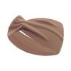 Diadema Cruzada de Punto con Hilo de Venta Caliente Transfronteriza para Mujer, Banda para el Cabello de Yoga de Seda de Hielo, Color Sólido, Alta Elasticidad, Transpirable, Absorbe el Sudor