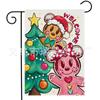 Bandera de Jardín Navideña Nueva Transfronteriza de Amazon Serie Árbol de Navidad Decoración de Patio Bandera de Jardín Doble Cara de Lino