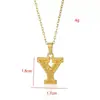 Moda Transfronteriza de Alta Venta, Sencillo, 26 Letras Inglesas, Colgante de Acero Inoxidable de Imitación Oro 18K, Collar de Gama Alta, Venta al por Mayor