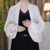 Primavera 2025 Nuevo Estilo Elegante Nuevo Estilo Chino Cheongsam con Chal Simple Estilo Juvenil Cárdigan de Punto