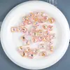 Ding Yi Nube Dorada Degradada Rocío Dorado Zircón Rosa Serie Cuentas Acrílicas Galvanizadas Accesorios para Cadena de Teléfono Móvil DIY