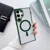 Para capa de celular Samsung S24Ultra S25Edge acrílico fosco proteção carregamento sem fio magnético magsafe