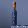 Paraguas de Madera Maciza con 60 Varillas, Paraguas Plegable Totalmente Automático Resistente a la Tormenta, Paraguas de Protección Solar, Paraguas Solar para Hombre con Publicidad Personalizada