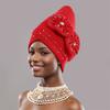 Amazon Aliexpress Nova Camada Espacial Floral Strass Turbante Africano Chapéu Indiano em Estoque