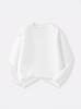 Camiseta de Manga Larga 100% Algodón 200g Camiseta Básica Blanca para Hombres y Mujeres Cuello Redondo Ropa de Otoño para Niños Pequeños, Medianos y Grandes Ropa Interior para Niños Primavera y Otoño
