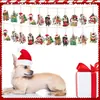 Decorações de Árvore de Natal para Cachorros Transfronteiriços Filhote e Gatinho Pendurados Decorações de Natal de Madeira Enfeites de Cachorro de Madeira Country Pendurados
