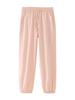 Calça Ankle de Algodão e Linho Estilo Casual Feminina Cintura Alta Solta Longa Verão Linho Casual Calça Versátil Modeladora Bloomers