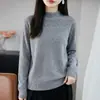 Colección Nueva Otoño/Invierno 2026 Transfronteriza: Suéter de punto liso para mujer con diseño calado, manga larga y cuello alto medio enrollado