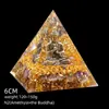 Transfronterizo 6cm Cristal Natural Letra Dorada Adorno Decorativo de Escritorio para el Hogar Pirámide de Resina para Chakra Yoga Meditación