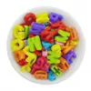 Cuentas Acrílicas de Letras Inglesas de 12 mm con Agujero Horizontal, Cuentas Sueltas, Cuentas para Hilo, Materiales para Manualidades, Accesorios de Joyería para Pulseras DIY