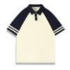 [Camisa polo solta com ombros combinando e algodão penteado 200g] Manga costurada, lapela, roupas de primeira classe, personalização