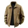 Chaqueta Tecun 2026 Primavera/Otoño Estilo Piloto Algodón Puro Lavado, Corte Holgado para Hombre, Tallas Grandes, Ropa Exterior Casual Estilo Americano de Trabajo