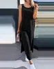 Colección Nueva Primavera/Verano 2026 Moda Femenina Transfronteriza Amazon Vestido Largo de Encaje Liso sin Mangas con Bolsillo y Abertura