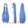 Peluca de Cosplay Bidimensional para Mujer, Cabello Largo, Estilo Anime, Negra, Morada, Roja, Colorida, Blanca, 100 cm, Cabello Largo Recto Negro, Peluca de Cabeza Completa