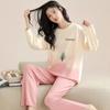 Pijamas de comercio exterior para niñas primavera y otoño manga larga variedad de opcionales cuello redondo talla grande sentido de alta gama se pueden usar fuera de casa traje de ropa para el hogar