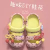 Sandalias de Madera para Niñas 2026 Nuevo Modelo Sandalias Cerradas de Dibujos Animados y Florales para Niñas Pequeñas para Usar Afuera, Zapatos de Playa de Princesa para Niñas