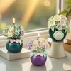 DIY Qimeng Canasta de Flores Lazo Ramo Vela Perfumada Interior Adornos Decorativos Hechos a Mano Fabricación Molde de Silicona