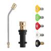 Accesorios de Ferretería para Hidrolavadora Cabezal de Pistola de Agua para Lavado de Autos Varilla Extensa Curva Conector Rápido de 1/4 Varilla Curva de Acero Inoxidable para Aire Acondicionado