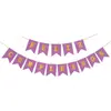 Banner de Letras Personalizado Feliz Aniversário em Espanhol com Bandeirolas de Cauda de Peixe em Folha de Ouro e Suprimentos para Decoração de Fundo de Festa