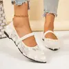 Verão 2026 Novos Sapatos Mary Jane Florais de Alta Qualidade Elegância Francesa Moda Chic Renda Planos Sapatos Individuais Femininos