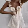 Estação Independente Nova Transfronteiriça Aliexpress 2024 Europeia e Americana Nova Sexy Vestido Saia de Suspensório Franzido para Mulheres