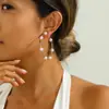 Pendientes de Perla Creativos Retro de Gama Alta Transfronterizos Europeos y Americanos Pendientes de Círculo Oversize Simples y Elegantes Joyería para Mujer
