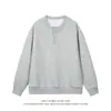 Sudadera Henley Retro Americana Nueva Otoño 2026 para Hombres y Mujeres, Top Casual Trendy Holgado de Alta Gama