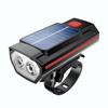 Farol Solar para Bicicleta USB Contas de Luz Dupla Buzina de Alto Decibel Equipamento de Ciclismo Lanterna de Luz Forte Ciclismo Transfronteiriço