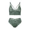Roupa íntima feminina sexy de renda francesa europeia e americana, fina, sem argola de aço, sutiã com costas bonitas, calcinha sexy de cintura baixa