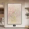 Pintura Decorativa de Flor de Rosa Color Crema para Sala de Estar, Pintura Colgante con Textura para Pared de Fondo de Sofá Personalizada, Arte de Pared para Pasillo de Entrada de Casa de Huéspedes