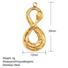Acessórios para Joias DIY Aço Inoxidável Ouro 18K Pingente Único Venda Quente Transfronteiriça Cobra Rosa Pingente de Colar da Boa Sorte