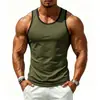 Estación Independiente Europea y Americana Retro Talla Grande Deportivo Elástico Secado Rápido Bloque de Color Versátil Holgado Chaleco de Gimnasio Fitness Entrenamiento Hombres