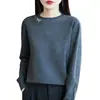 Suéter de Punto para Mujer Otoño Invierno 2026 Suéter Pulóver Mariposa Perforado en Caliente Cuello Redondo Suéter Capa Base para Mujer Talla Grande Versátil Manga Larga