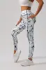 Calças de yoga com estampa aleatória europeia e americana, manchadas como mármore, estampa de cobra, estampa de leopardo, céu estrelado, cintura alta, roupa esportiva feminina