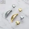Manija de Armario de Lujo Ligero de Cobre Puro Dorado Hebilla de Concha de Cajón Manija Redonda de un Solo Agujero Cromada Manija de Gabinete Francés Totalmente de Cobre